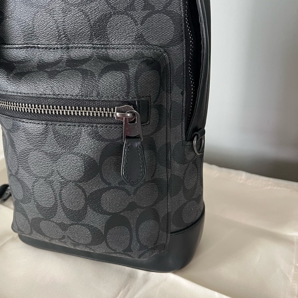 Coach Black and Gray Signature Backpack - Picture 3 of 9
